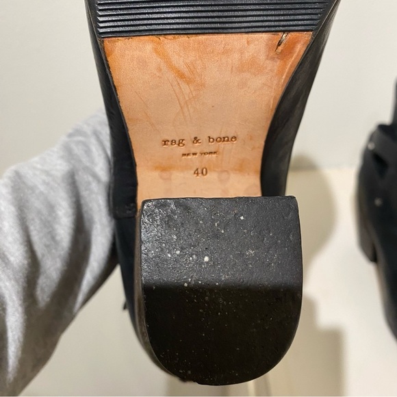 Rag & Bone Women’s Leather Kinsey Black Ankle Boot size 9 gently used 4” heel - Picture 8 of 16